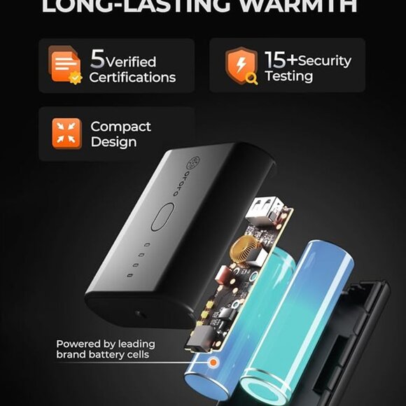 ORORO Unisex Heated Fleece Hoodie with 3Heating Zones, Fleece Hooded - Picture 4 of 9